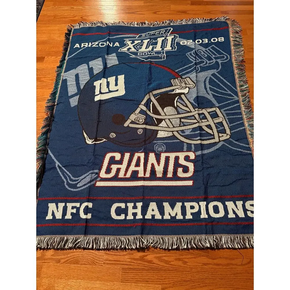 New York Giants Super Bowl XLII Woven Blanket 58x45‎ – The Northwest Company